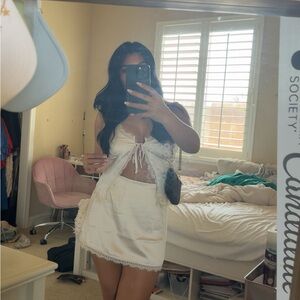 Princess Polly Satin Cream set